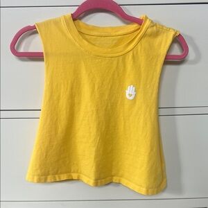 Spiritual Gangster hamsa yellow crop top tank small